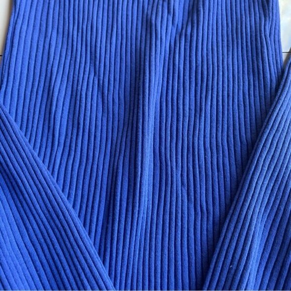 3/$20 ❤️ H&M blue Ribbed Knit Sweater Bodycon Dress US S - Picture 3 of 5